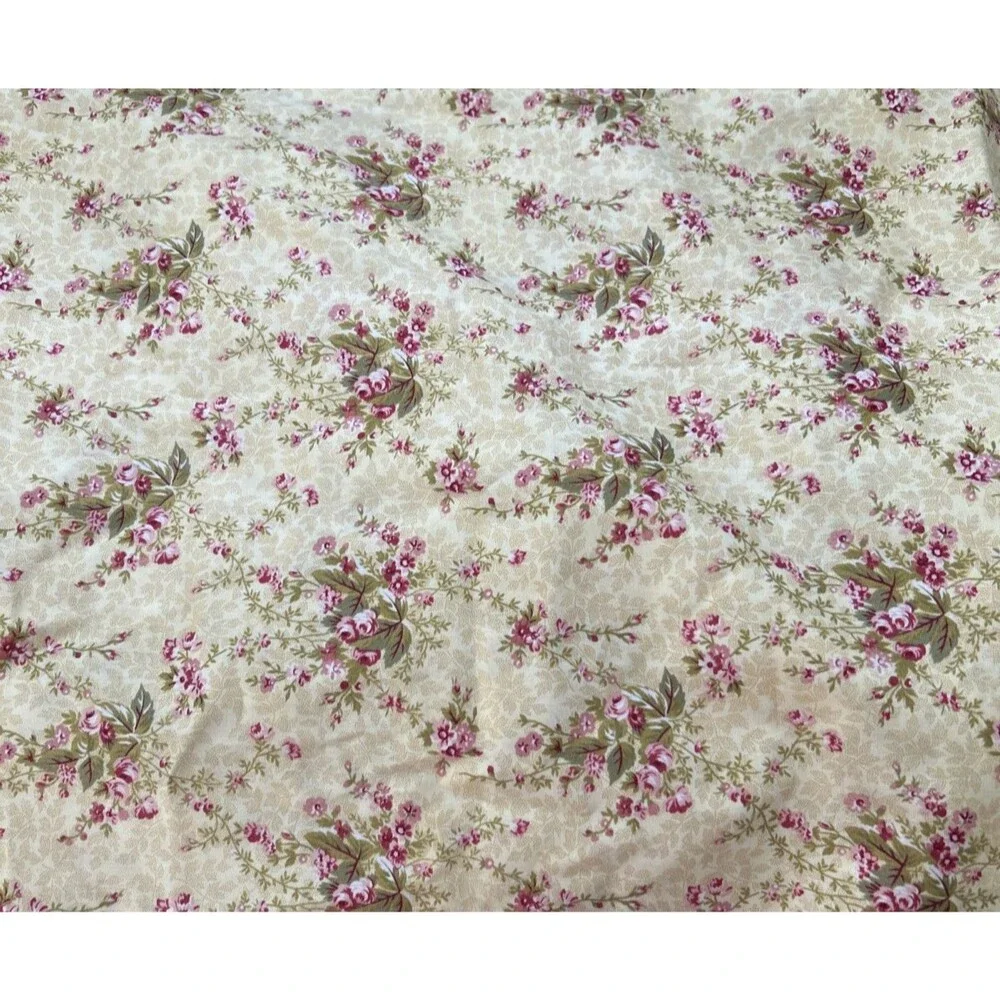 David Textiles Cotton Quilting Fabric Floral Print Yellow Pink Flowers 3.2 Yd